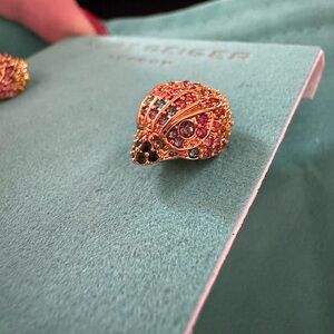 Kurt Geiger London Crystal Eagle Rainbow Small Stud Gold Tone Earrings NWT